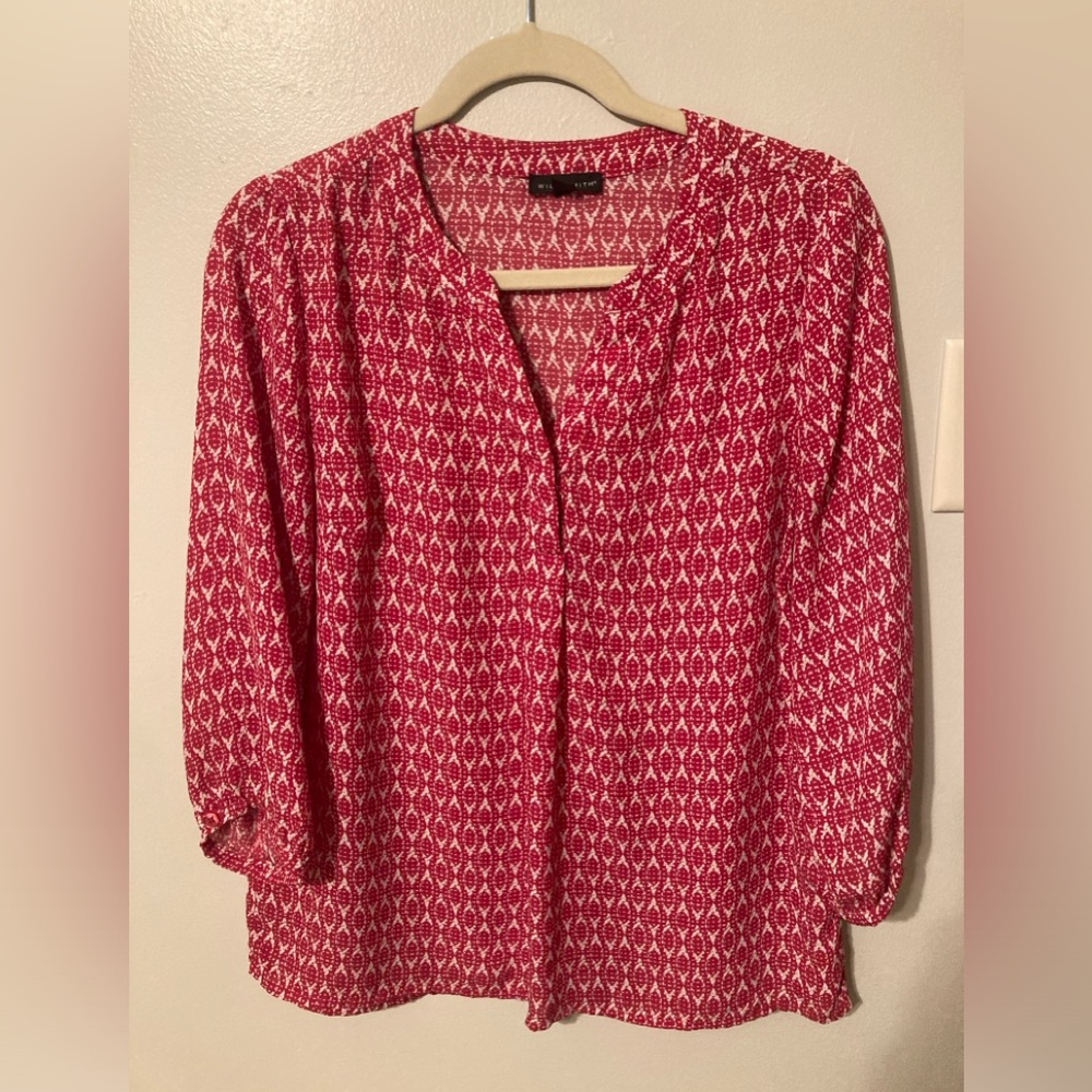 Willi Smith Pink & White Blouse